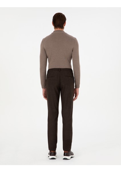 Erkek Kahverengi Ex. Slim Fit Kumaş Pantolon 50292939-Vr029