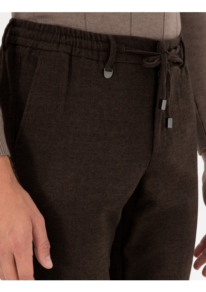Erkek Kahverengi Ex. Slim Fit Kumaş Pantolon 50292939-Vr029