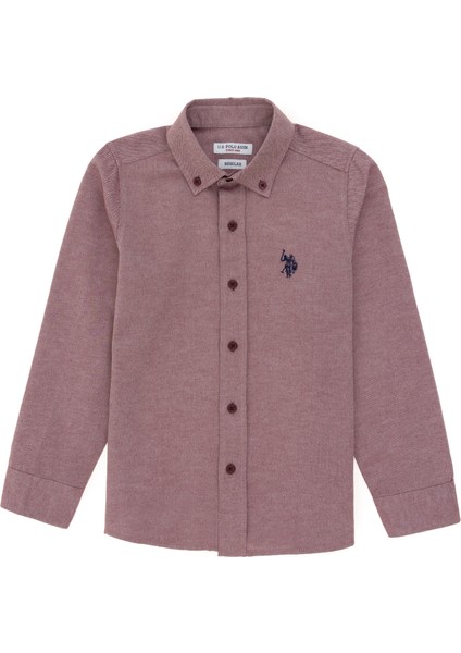 U.S. Polo Assn. Erkek Çocuk Bordo Basic Gömlek 50297377-VR014