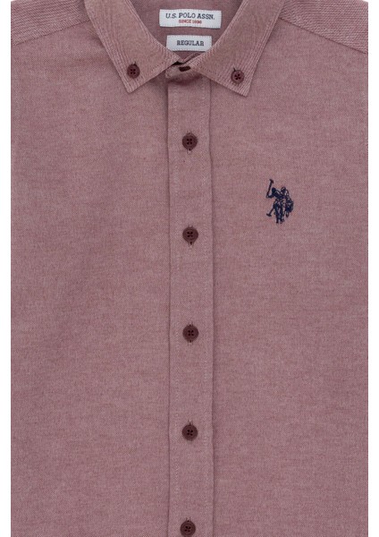 U.S. Polo Assn. Erkek Çocuk Bordo Basic Gömlek 50297377-VR014