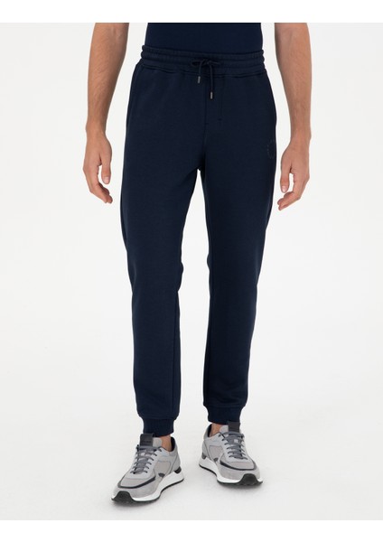 Erkek Lacivert Slim Fit 3 İplik Paçası Lastikli Eşofman Altı 50299286-VR033 fiyatları