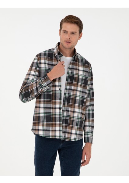 Erkek Kahverengi Comfort Fit Oduncu Gömlek 50292889-VR029