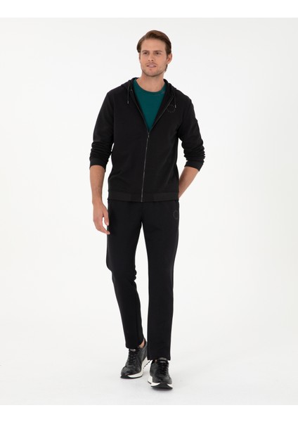 Erkek Siyah Slim Fit 3 İplik Düz Paça Eşofman Altı 50299304-VR046 modelleri