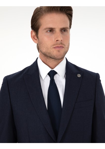 Erkek Lacivert Slim Fit Yün Takım Elbise 50291967-VR033 fiyatları