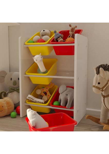 6 Sepetli Çok Amaçlı Oyuncak Dolabı Montessori Dolap fiyatları