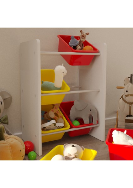 6 Sepetli Çok Amaçlı Oyuncak Dolabı Montessori Dolap modelleri