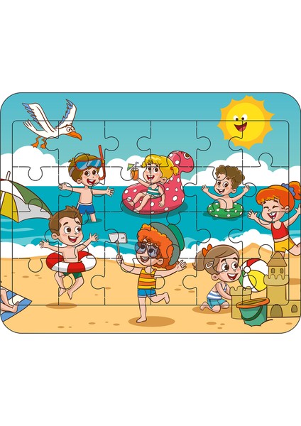 Gift Plus 24 Parça Ahşap Eğitici Yapboz Puzzle Seti (Set 1)