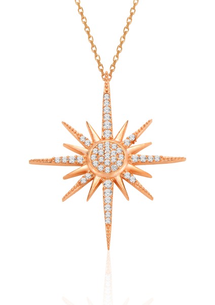 925 Ayar Gümüş Rose Kuzey Yıldızı Kolye fiyatları