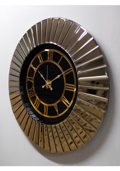 Venüs Ahşap Aynalı Duvar Saati Özel El Yapımı 80cm Bronz fiyatları