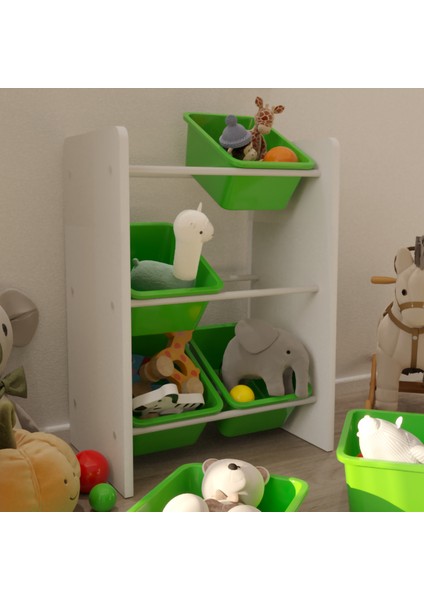 6 Sepetli Çok Amaçlı Oyuncak Dolabı Montessori Dolap fiyatları