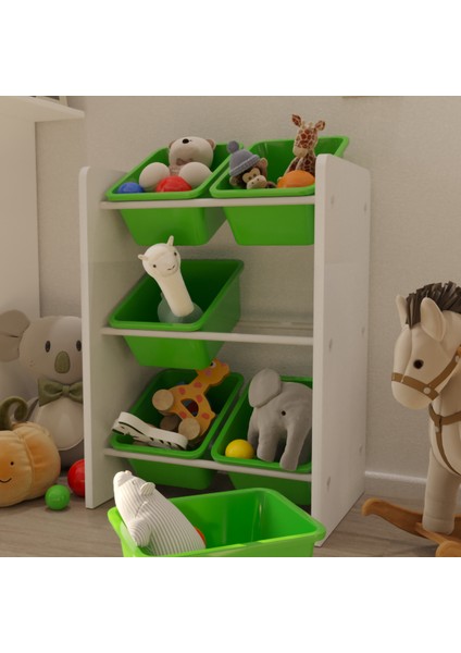 6 Sepetli Çok Amaçlı Oyuncak Dolabı Montessori Dolap modelleri