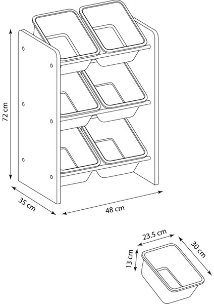 6 Sepetli Çok Amaçlı Oyuncak Dolabı Montessori Dolap fırsatları