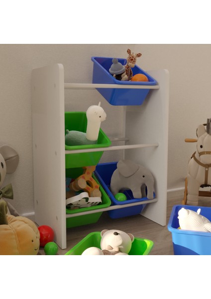 6 Sepetli Çok Amaçlı Oyuncak Dolabı Montessori Dolap fiyatları