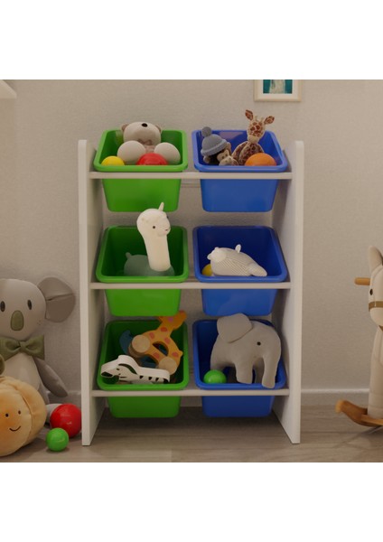 6 Sepetli Çok Amaçlı Oyuncak Dolabı Montessori Dolap modelleri