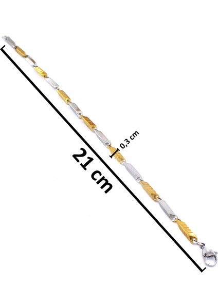 Çift Renkli Çizgili Erkek Bileklik EBLK-511