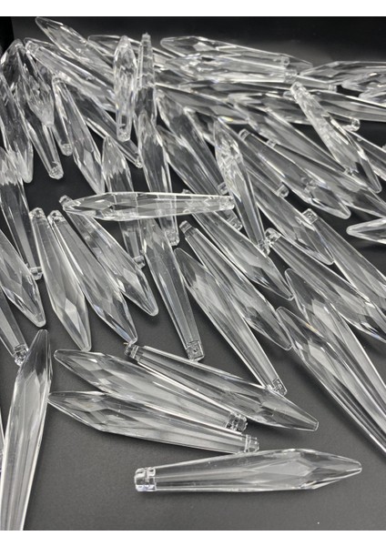 100gr Akrilik Sarkıt,8cm Fişek Model Akrilik Boncuk Sallantılı Avize Taşı,abajur Boncuğu (~15 Adet)