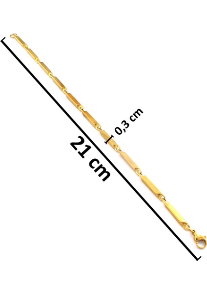 Altın Kaplama Küp Model Erkek Bileklik EBLK-509