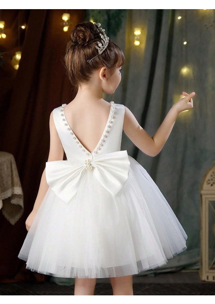 Kız Çocuk Yaka Incili Elbise Menekşe Modelimiz Doğum Günü Mezuniyet Okuma Bayramı Abiye Elbise modelleri