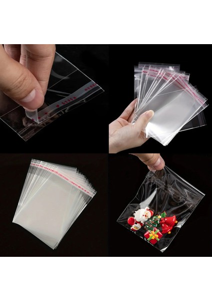 1000 Adet 15X25 Kendinden Yapışkanlı Açılıp Kapanabilir Şeker Kurabiye Şeffaf Plastik Poşet Torba