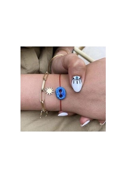 Süryani Gözü Ipek Ip Gümüş Nazar Bileklik