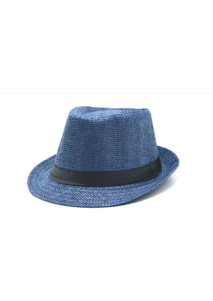 Unisex Koyu Mavi Fötr Föter Michael Jackson Şapka 56-58 cm 58 cm