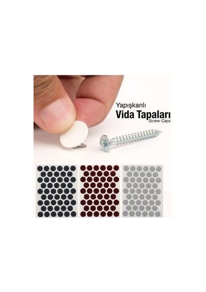 Yapışkanlı Vida Gizleyici Vida Tapası Mat Siyah fiyatları
