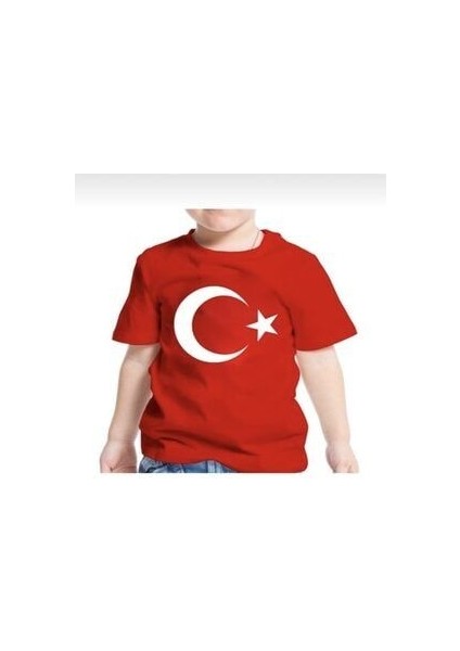 Ay-Yıldız Bayrak Baskılı T-Shirt