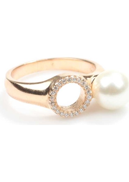 925 Ayar Gümüş Beyaz Renk Incili Zirkon Taşlı Tasarım Yüzük fırsatları