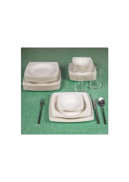 Porselen Vivente 24 Parça Bone Yemek Takımı
