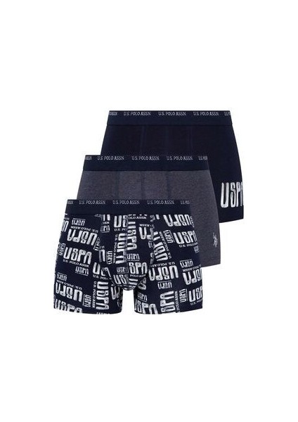 Erkek Lacivert - Lacivert Melanj 3'lü Boxer 80338