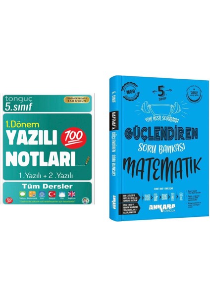 Tonguç Akademi 5. Sınıf Yazılı Notları 1. Dönem 1 ve 2. Yazılı 2025 ve Ankara Yayıncılık 5. Sınıf Matematik Güçlendiren Soru Bankası 2025 - Emre Eşme