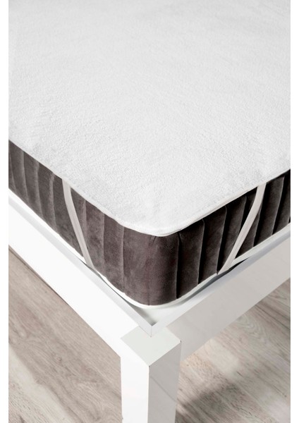 Wellsoft Sıvı Su Geçirmez Ped Dört Köşe Lastikli Tek Çift Kişilik Yatak Koruyucu Sessiz Alez 180 x 200 cm