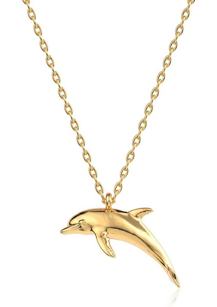 Sade Minik Yunus Altın Kaplama Gümüş Kolye