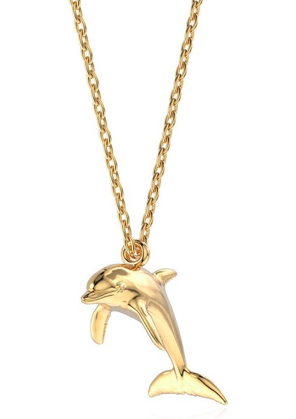 Sade Minik Yunus Altın Kaplama Gümüş Kolye fiyatları