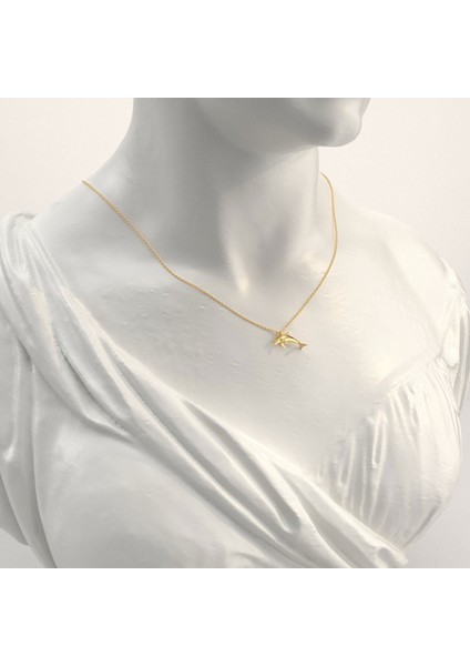 Sade Minik Yunus Altın Kaplama Gümüş Kolye modelleri