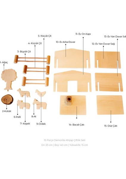 Ahşap Demonte Çiftlik Seti
