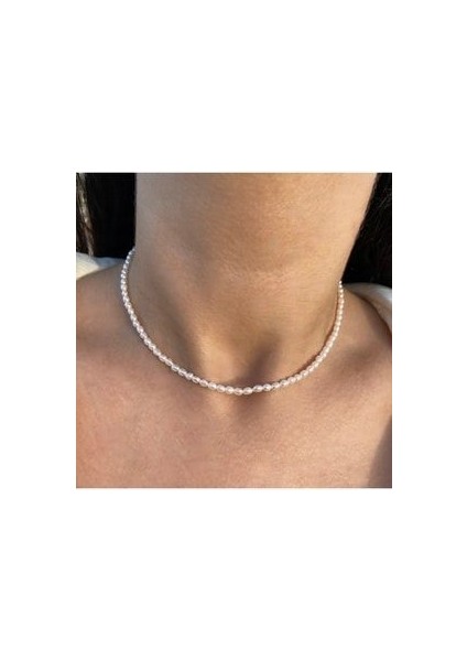 Hakiki Mini Arpa Inci Kolye