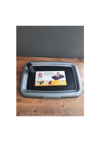 Akıllı Köpek Tuvaleti Elekli 39,5X59,2X48 cm - Gri Metalik Siyah