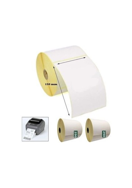 100X150 mm Termal Etiket - 250 Sarım / 5 Rulo