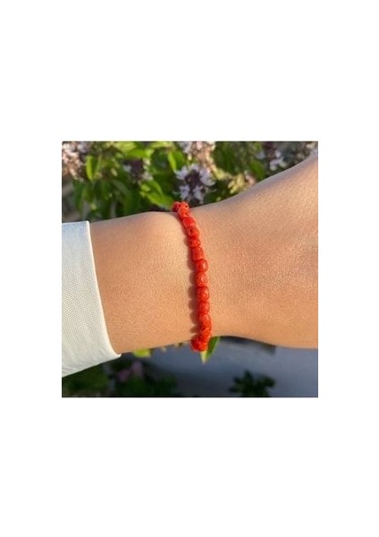 Italyan Ham Mercan Gümüş Bileklik