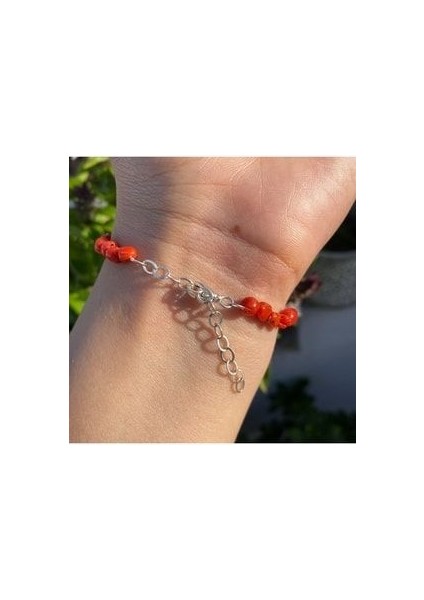 Italyan Ham Mercan Gümüş Bileklik modelleri