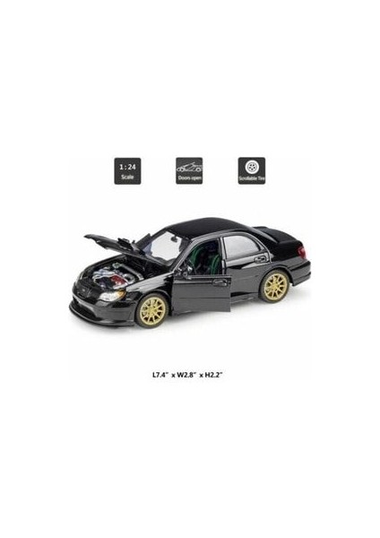 Subaru Impreza Wrx Sti 1/24 Siyah Model Araba