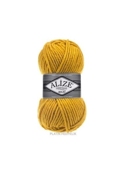 ( 5 Adet ) Superlana Maxi El Örü Iplikleri Yelek Hırka İpi Atkı Kazak Ipliği 02 Safran