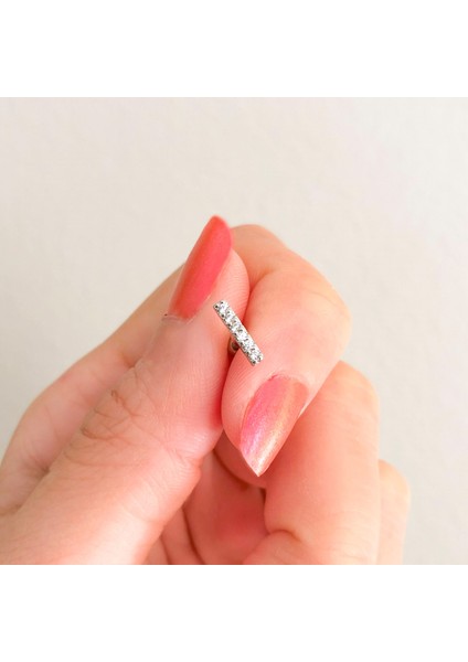 316L Çelik Zirkon Taşlı Piercing PRC-178