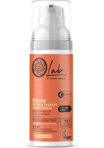 Natura Siberica Lab By Ns Biome Retinol Therapy Gece Yüz Kremi 50 ml