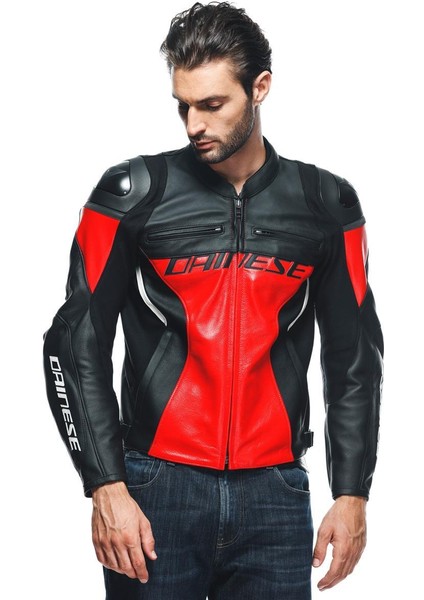 /RACING 4 LEATHER LAVA RED BLACK