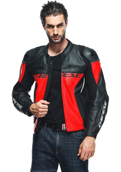 /RACING 4 LEATHER LAVA RED BLACK