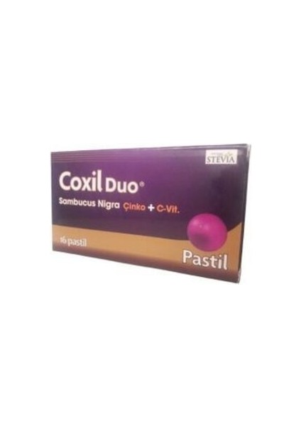 Coxil Duo Boğaz Pastili, Çinko, C Ve D Vitaminleri,