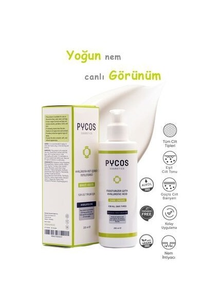 Hyalüronik Asit ve Pantenol B5 Içeren, Nemlendirici Yüz ve Vücut Cilt Bakım Kremi 200 ml modelleri