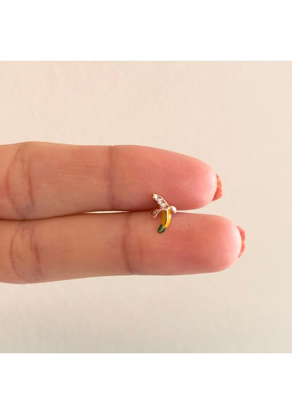 316L Çelik Zirkon Taşlı Rose Muz Piercing PRC-160 fiyatları
